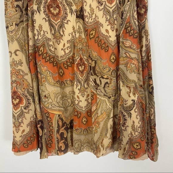 NYGARD COLLECTION Abstract Floral Paisley Vintage Style Silk Skirt Size 14P - Picture 3 of 8